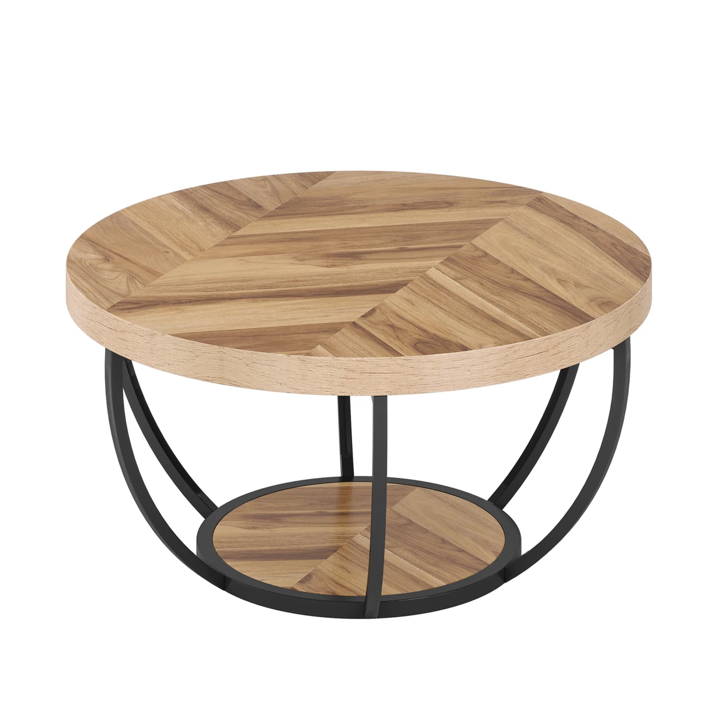 Farmhouse Industrial Round Coffee Table