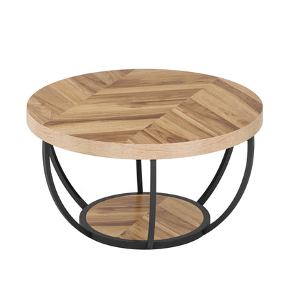 Farmhouse Industrial Round Coffee Table