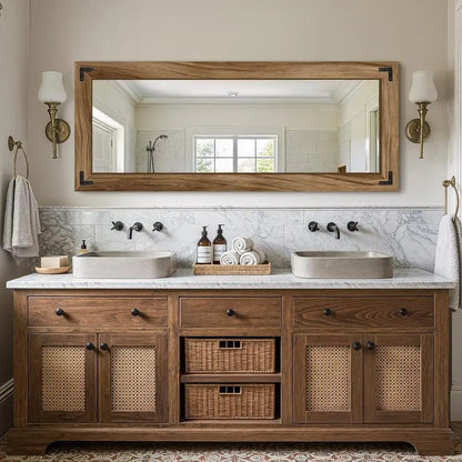 55" x 22" Solid Wood Frame Floor Mirror