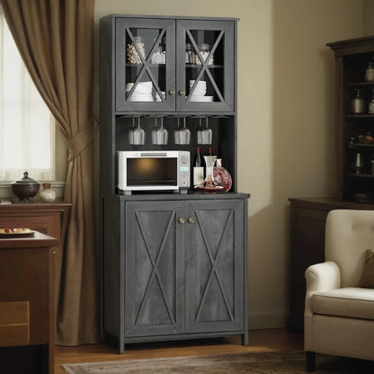67" Tall Farmhouse Kitchen Pantry Cabinet