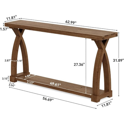 Solid Wood Farmhouse Console Table
