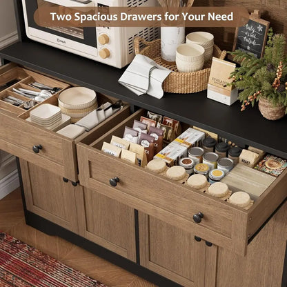 75.4" Tall, Kitchen Pantry Cabinet with Charging Station