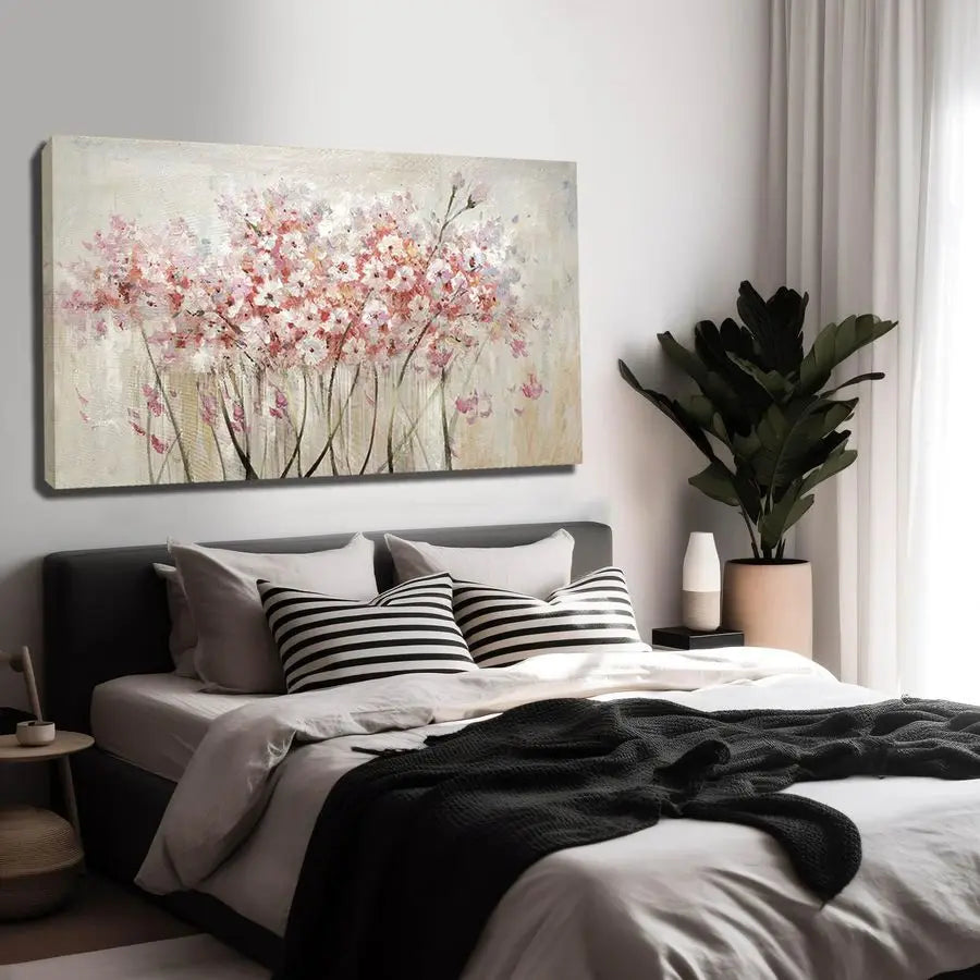 White Floral Oil Painting