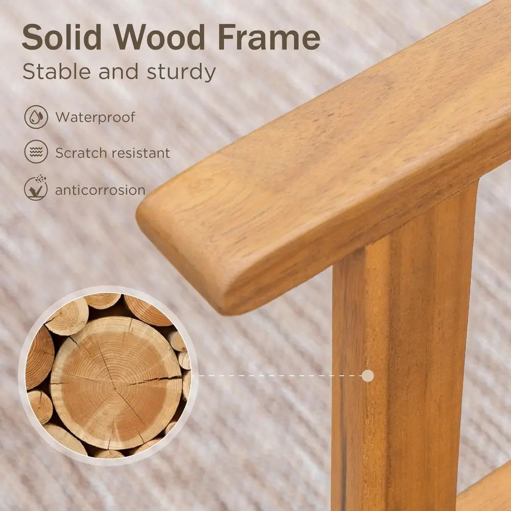 Set of 2 Outdoor Acacia Wood Chairs