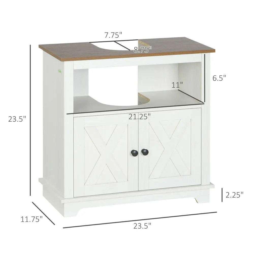 Farmhouse Pedestal Sink Bathroom Cabinet