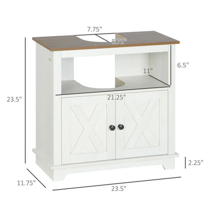 Farmhouse Pedestal Sink Bathroom Cabinet