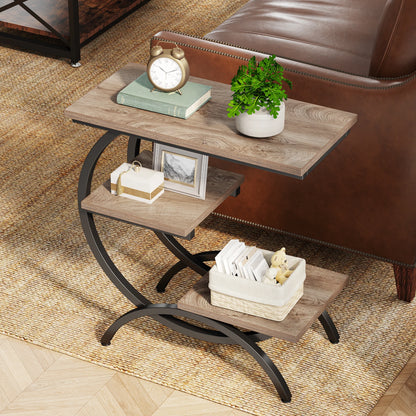 Farmhouse Industrial End Table for Couch or Bedside