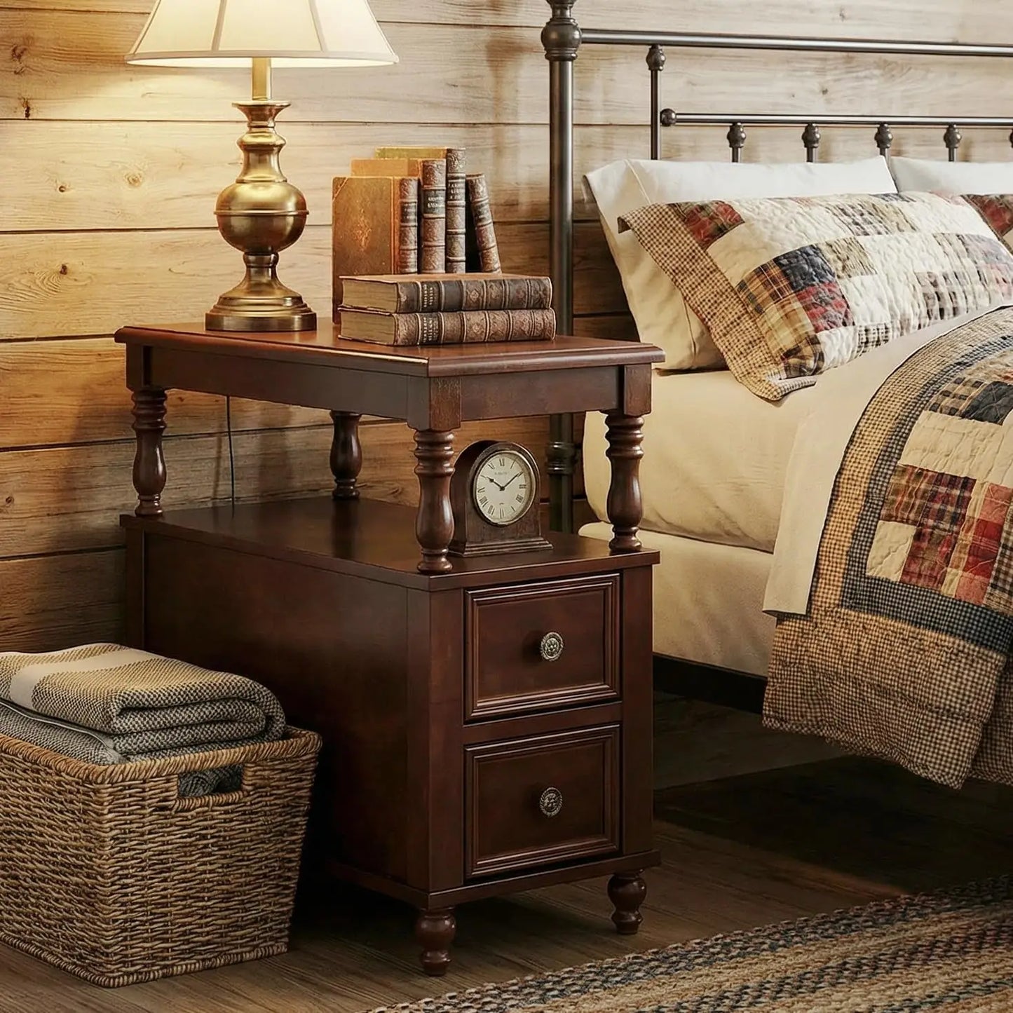 Mid-Century Modern, Solid Wood Nightstand