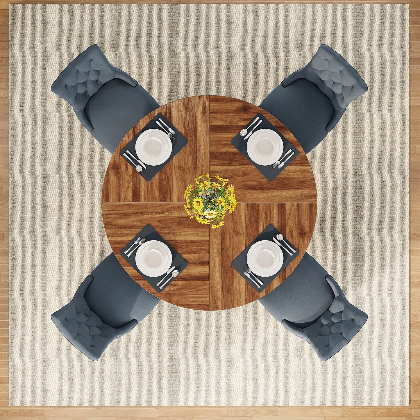 Round Wooden Dining Table