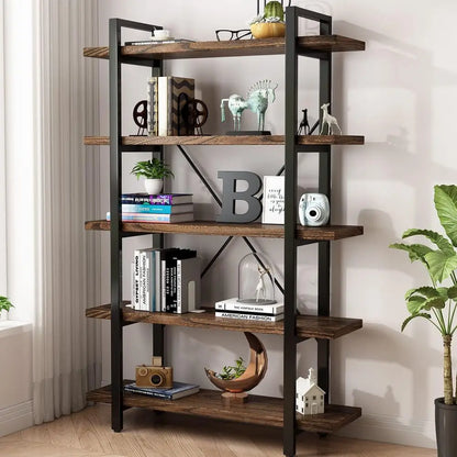 Industrial Style Wood & Metal Bookcase