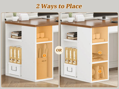 Farmhouse Computer Desk with Drawers