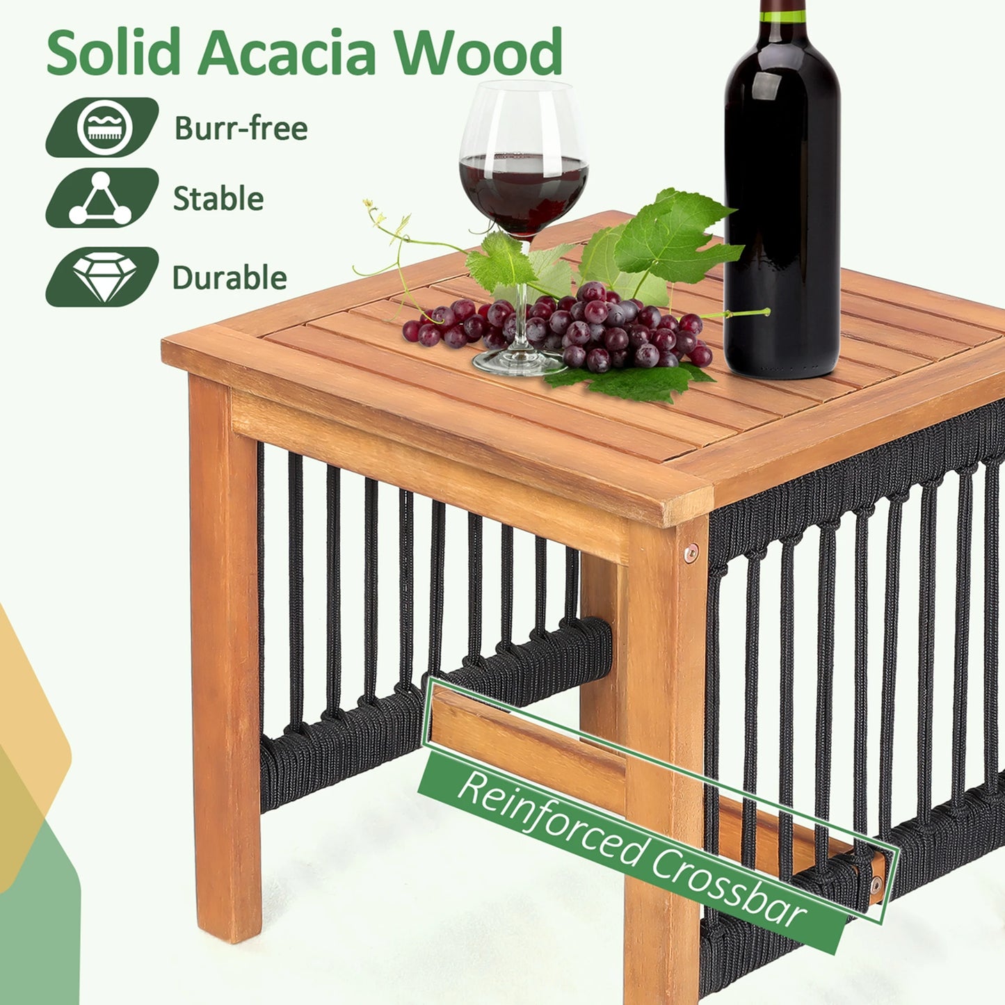 3 Piece Patio Bistro Table & Rocking Chair Set