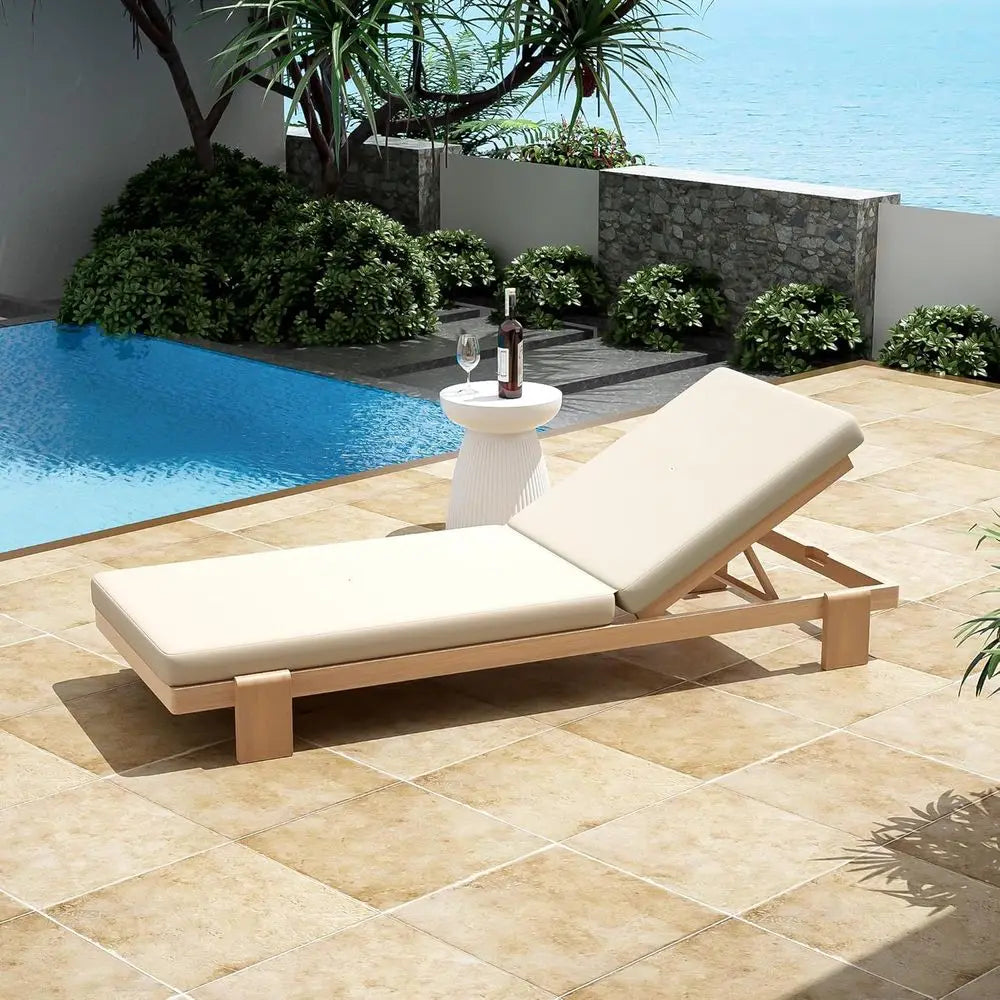 Acacia Wood Outdoor Chaise Lounge