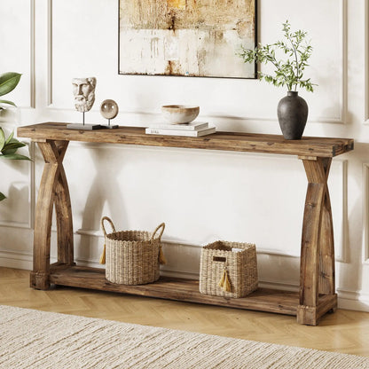 Solid Wood Farmhouse Console Table