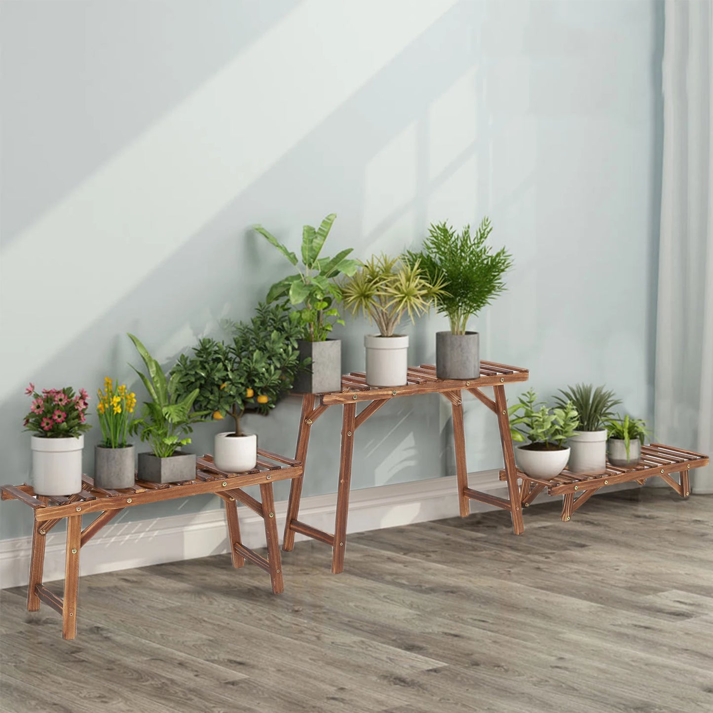 Wooden Plant Stand for Indoor, Patio or Garden