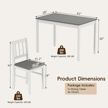 5-Piece Farmhouse Kitchen Table Set