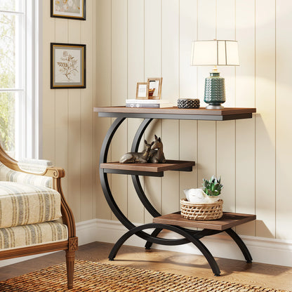 Farmhouse Industrial End Table for Couch or Bedside