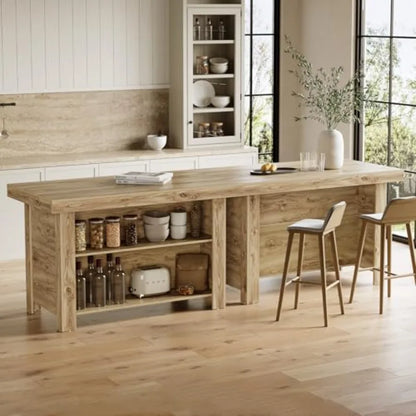 3-Tier Farmhouse Kitchen Island with Storage