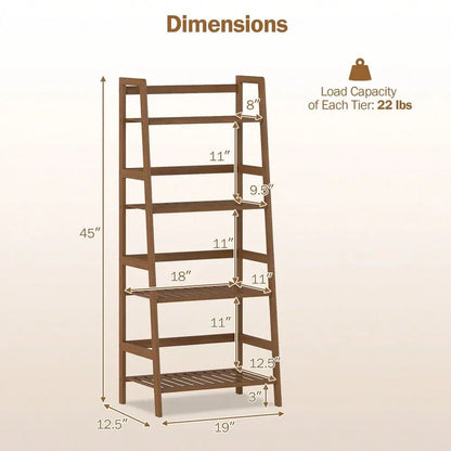 Bamboo Ladder Bookshelf or Plant Display Stand
