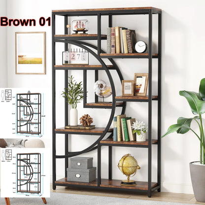 68.89" Tall Farmhouse Industrial Bookshelf & Display
