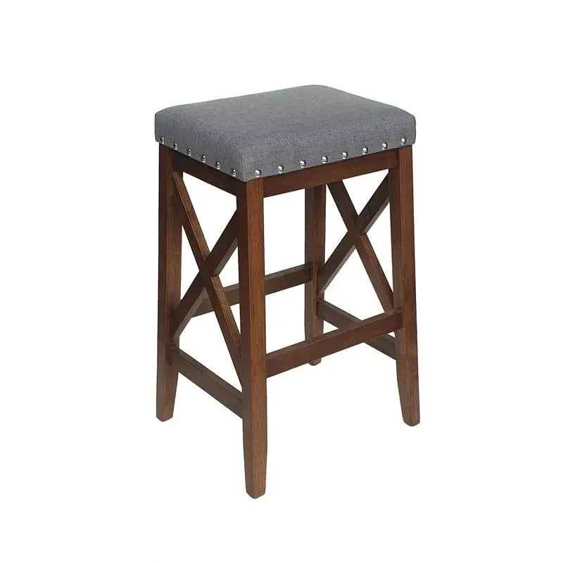Set of 2 Saddle Bar Stools for Kitchen Island or Bar Counter