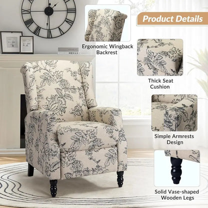 Recliner Armchair with Solid Wood Legs