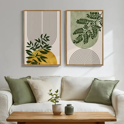 Green Boho Wall Art for Room Decor