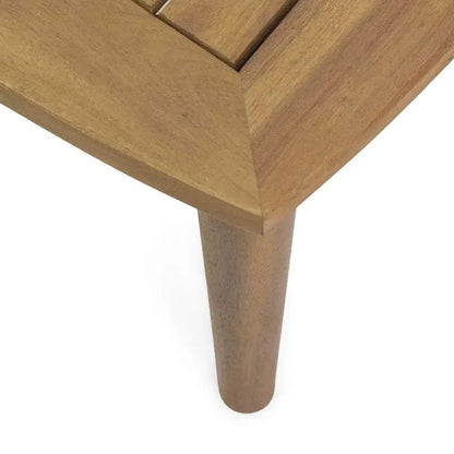 Outdoor Acacia Wood Loveseat with Coffee Table