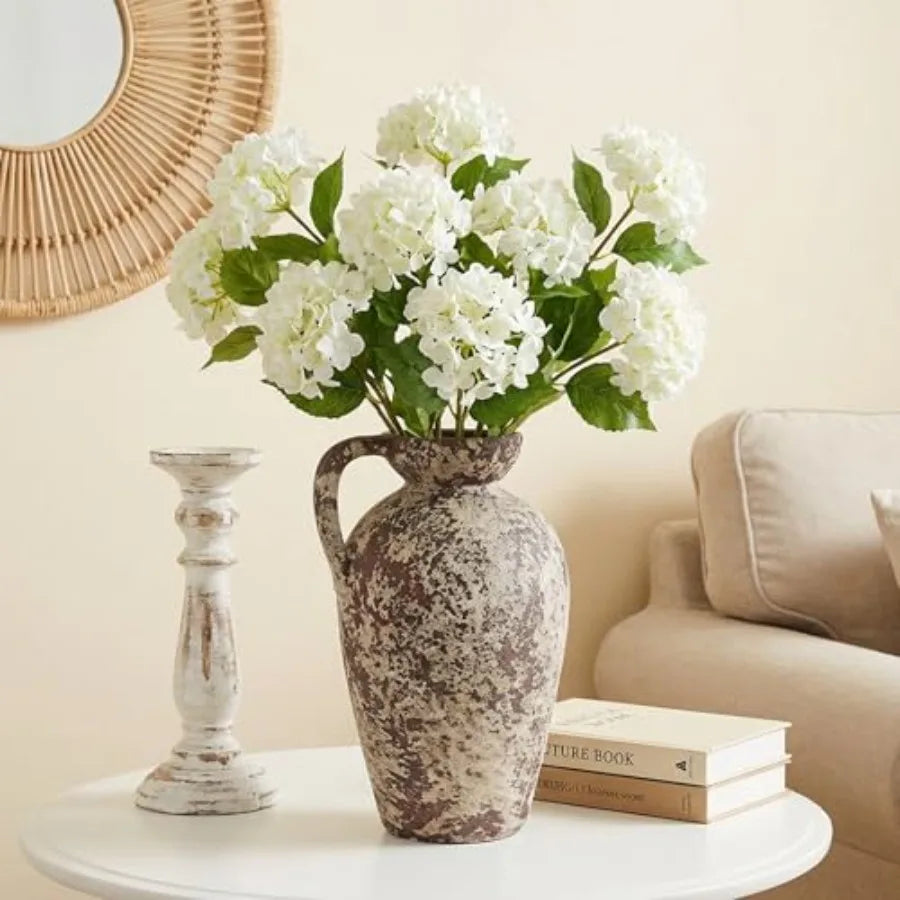Ceramic Rustic Farmhouse Vase with Handle