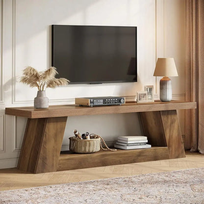 Rustic TV Stand for Living Room or Display Shelf for Entryway