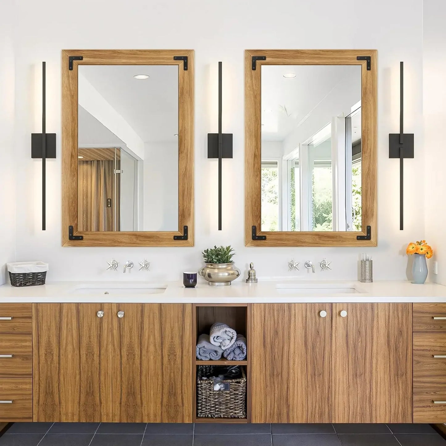 36"x24" Farmhouse Vanity Mirror for Bathroom