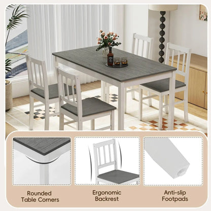 5-Piece Farmhouse Kitchen Table Set