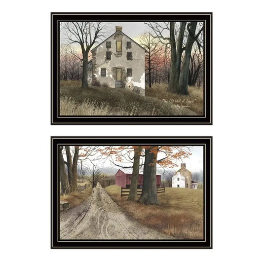 2-Piece Set - The Old Mill & A Road Home, Ready to Hang