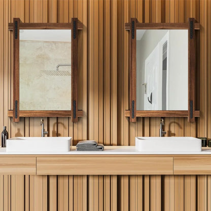Rustic Farmhouse, Wooden Vanity Mirror for Bathroom