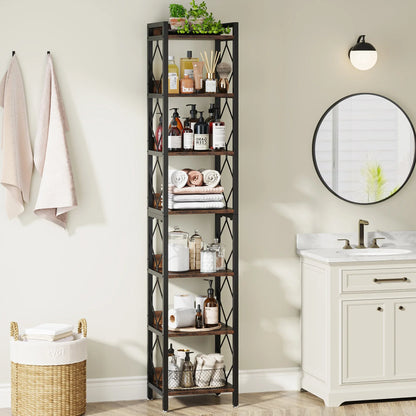 78.7" Tall Bookshelf or Storage Rack for Living Room, Bathroom or Office