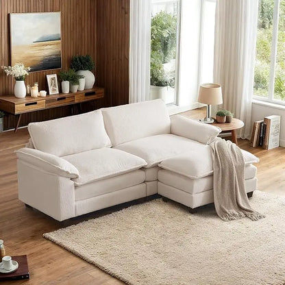 Sectional Loveseat Sofa with Ottoman