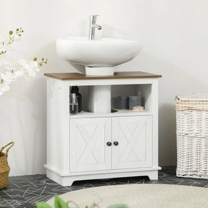 Farmhouse Pedestal Sink Bathroom Cabinet