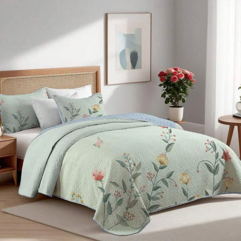 Green & Fresh Printed Bedding Set Includes 1/2 Pillowcases