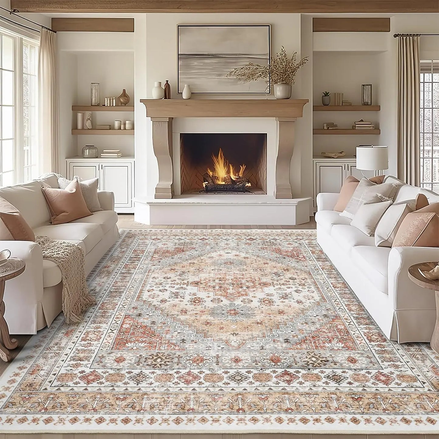 8x10 Washable Non-Slip Vintage Area Rug