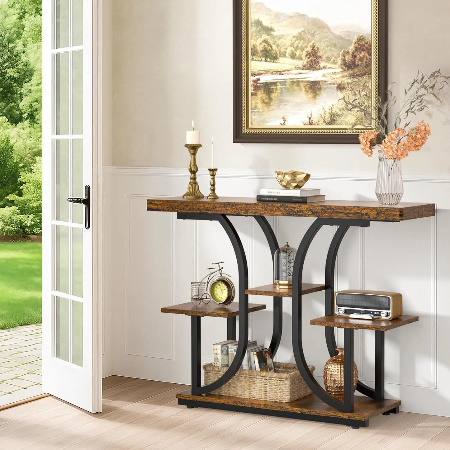 Farmhouse Industrial, Console Table for Hallway, Entryway or Foyer