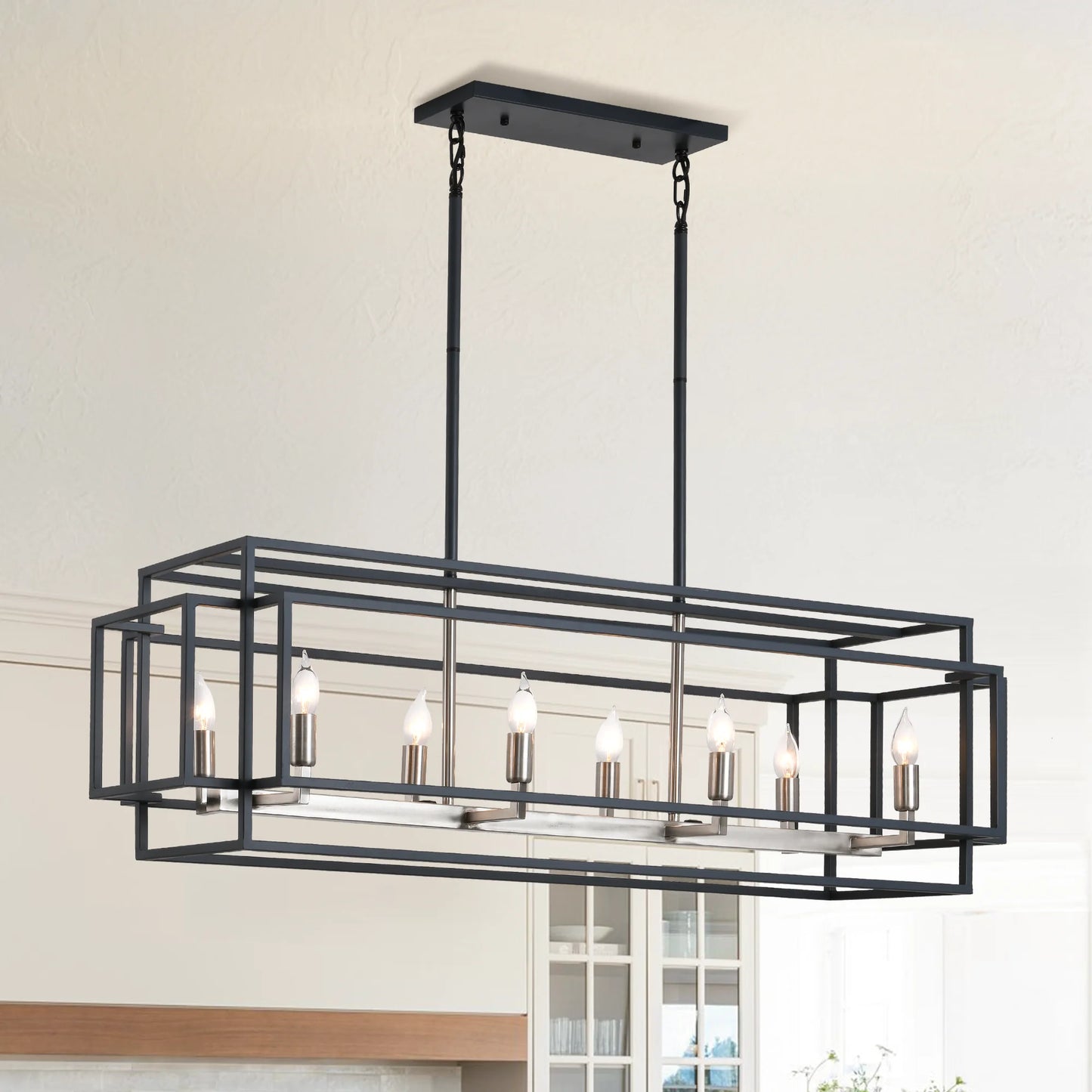 Industrial Farmhouse Chandelier for Dining Room or Kitchen Island
