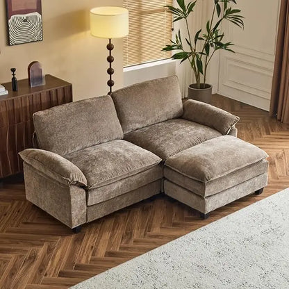 Sectional Loveseat Sofa with Ottoman