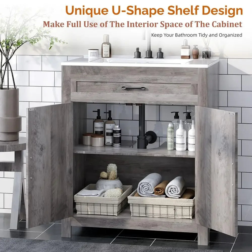 Farmhouse Bathroom Vanity with Sink