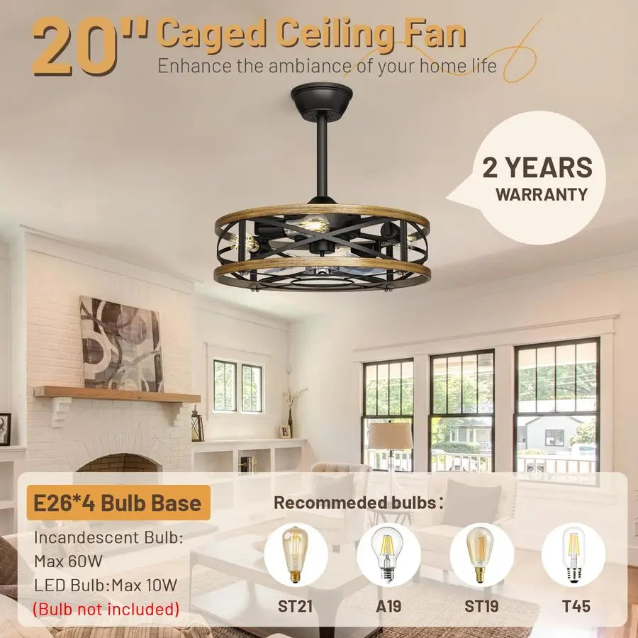 Industrial Farmhouse Ceiling Fan with Lights