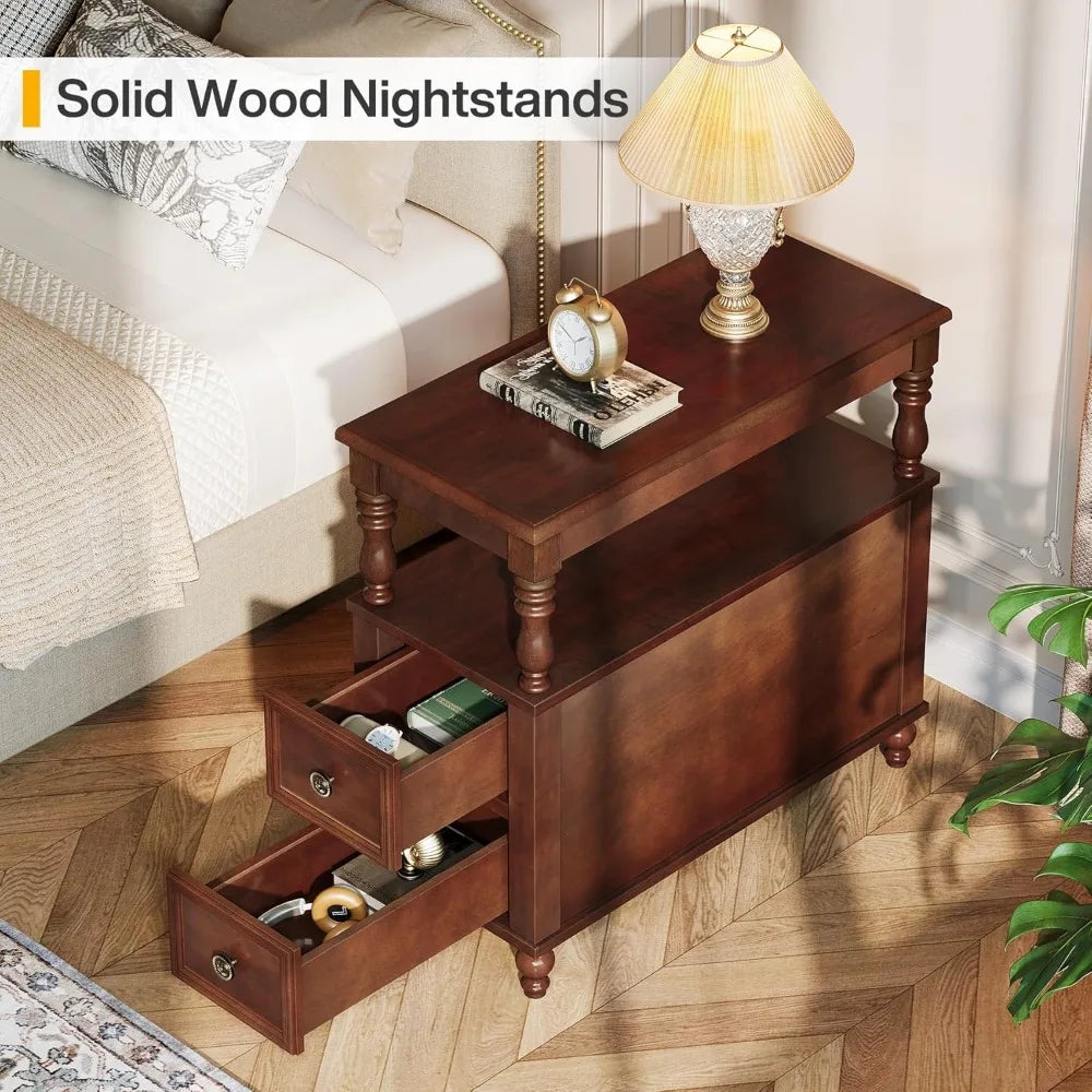 Mid-Century Modern, Solid Wood Nightstand