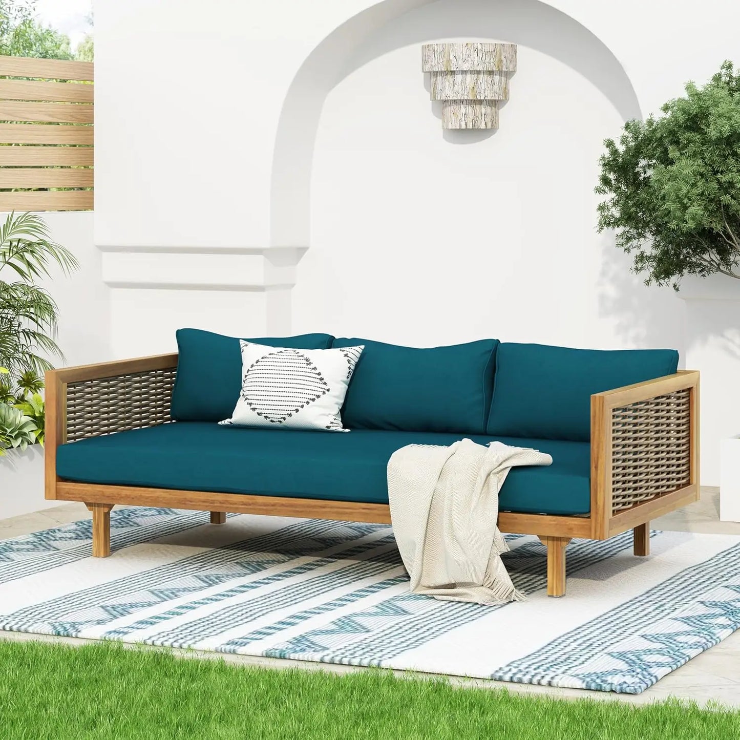 Outdoor Sofa or Daybed Made From Acacia Wood