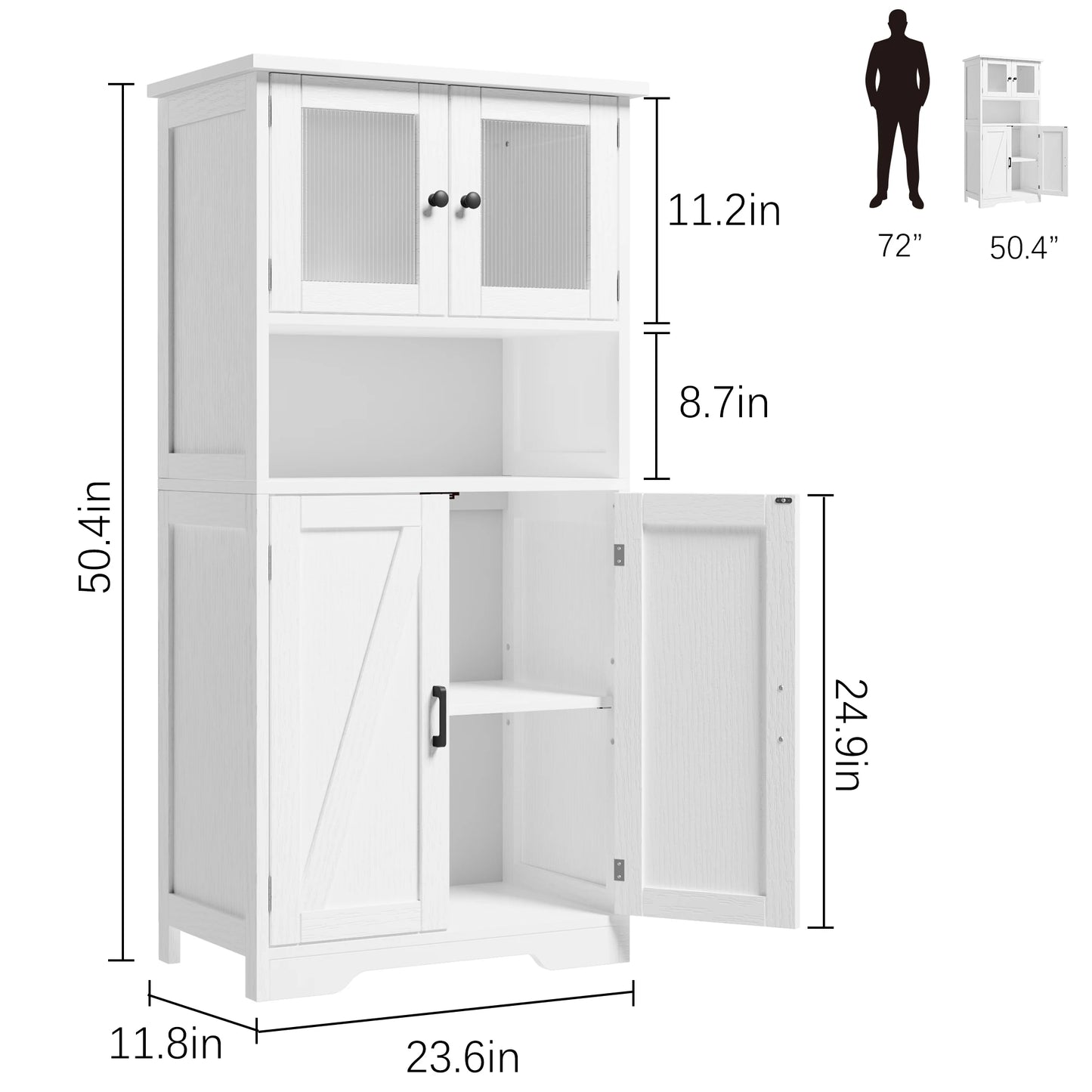 Kitchen Pantry Cupboard or Bathroom Cabinet
