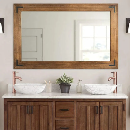 Rustic Farmhouse, Wooden Vanity Mirror for Bathroom or Bedroom