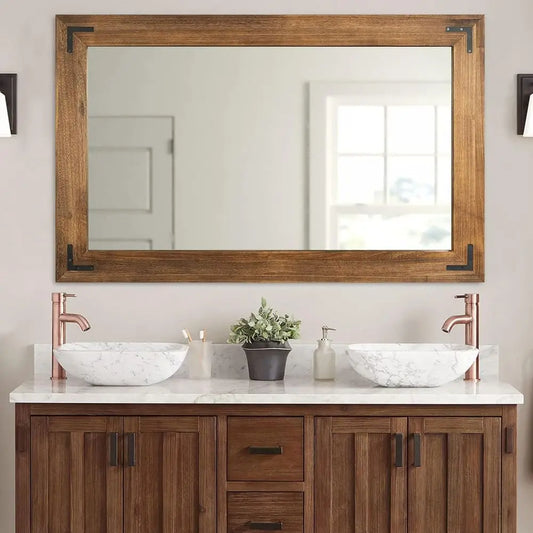 Rustic Farmhouse, Wooden Vanity Mirror for Bathroom or Bedroom