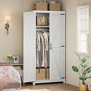 71" Tall Farmhouse Style Armoire with Dual Barn Doors